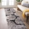World Rug Gallery Contemporary Floral Design Non Shedding Soft Area Rug 2' x 7' Black 400BLACK2x7 - alternate 1